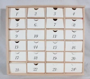 RARE 2021 STONE HOLLOW FARMSTEAD ADVENT WOODEN BOX 18" X 16" X 3.5 ONLY! (EMPTY) - Picture 1 of 8