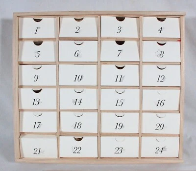 RARE 2021 STONE HOLLOW FARMSTEAD ADVENT WOODEN BOX 18" X 16" X 3.5 ONLY! (EMPTY) - Image 1 of 4