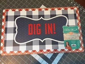 PIONEER WOMAN DIG IN! BLUE CHECK and RED PLAID PET FEEDING MAT