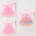 4Pcs/set Party Supplies Fairy Wing Skirt Dressing Up Fancy Dress Set  Girls Kids