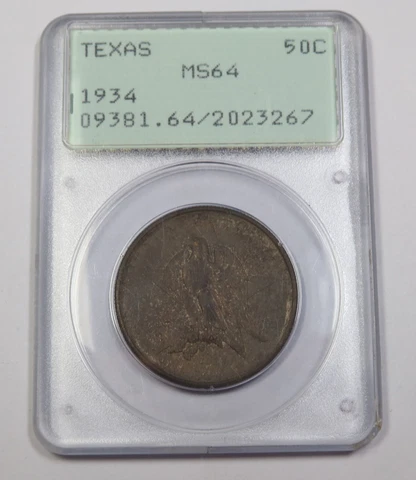 1934 PCGS OGH MS64 | TEXAS Silver Commemorative Half Dollar 50c US Coin #39766A Cover