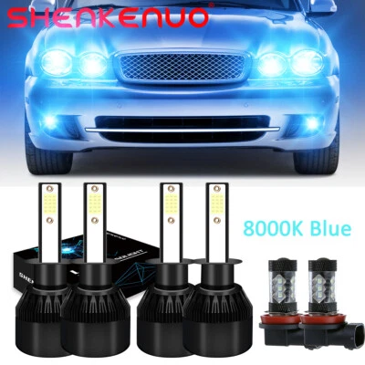 For Jaguar X-Type 2004-2008 - H1+H1 LED Headlight Bulbs Hi/Lo Beam Fog H11 Kits - Image 1 of 4