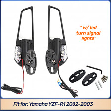 For 2002 2003 YAMAHA YZF-R1 Wind Wing Rearview Stealth Mirrors w/ Signal Lights