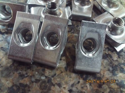 3/8 - 16 Stainless Steel U -Style Clip-On Nut,U-Type Fasteners (Pack of 10)