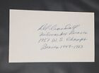 DEL CRANDALL ADDED MANY STATS BRAVES CATCHER AUTOGRAPHED SIGNED INDEX CARD 3X5 