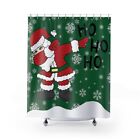 Santa Ho Ho Ho Christmas Snowfall Shower Curtains