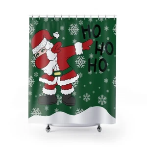 Santa Ho Ho Ho Weihnachten Schneefall Duschvorhänge - Bild 1 von 3