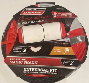 SUNSHADE GENUINE DICKIES RED BEL AIR MAGIC SHADE UNIVERSAL FIT 2 PC Car Shade - Picture 1 of 10