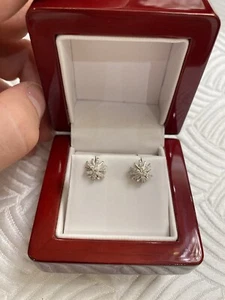 David Yurman Sterling Silver Starburst Diamond Earrings 10mm - Picture 1 of 4