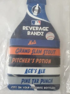 MLB New York Mets Baseball 5 Pack Beverage Wristbands - Bracelet - Bandz - Picture 1 of 3