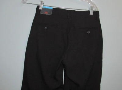 Nuevo con etiquetas Nuevo DOCKERS Pantalones Negros Niño Talla 12 Reg Caqui Frente Plano 26" Entrepierna Foto 1 de 3