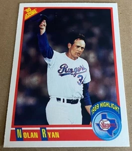 NOLAN RYAN HOF 1990 SCORE '89 HIGHLIGHT CARD #696 NM-MT Condition - Picture 1 of 2