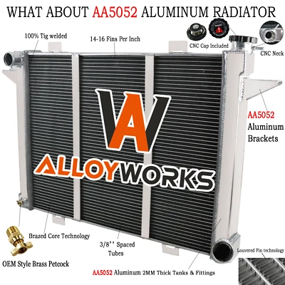 Radiador de aluminio de 4 filas apto para camioneta Dodge D250 D350 W250 W350 1991-1993 1992 5,9 L Foto 1 de 4