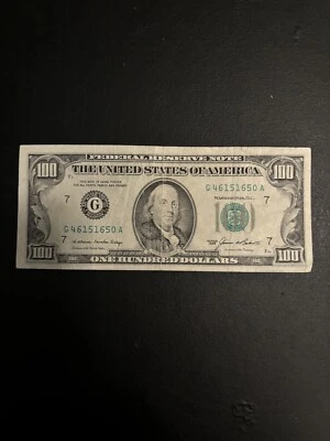 Small Face $100 bill (One Hundred Dollar Bill) - Series 1985 - Image 1 of 2