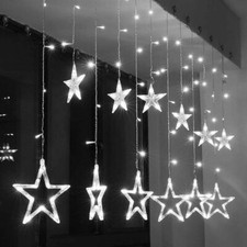 CATENA LUMINOSA STELLA LUCE BIANCO FREDDO STELLE LUCI LED NA...