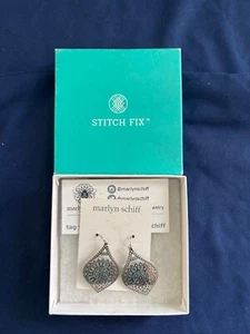 Marlyn Schiff earring, Mareka Teardrop, Dangle, Silver - Picture 1 of 3