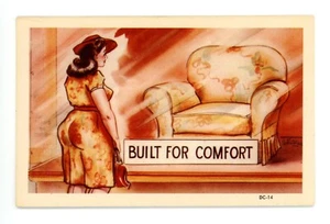 "Built For Comfort" Comic Sexy Linen Postcard - Imagen 1 de 2
