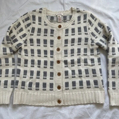 Cárdigan de punto medio mezcla de lana Sundance Cottagecore pradera beige y gris Foto 1 de 4