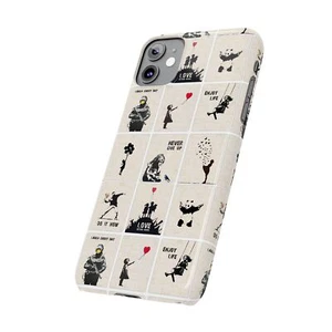 Funda delgada de arte callejero para iPhone, patrón estilo Banksy - Imagen 1 de 73
