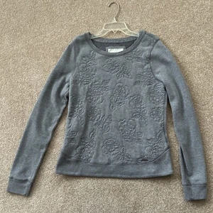 Abercrombie & Fitch Girl's Women’s Gray Sweatshirt embroidery Large EUC - Picture 1 of 8