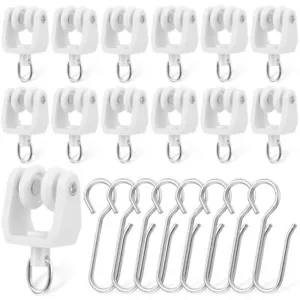 30 Pcs Pulley Hook Accessories Curtain Track Glider Rollers Slider - Picture 1 of 11