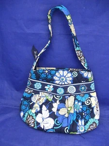 SMALL VERA BRADLEY SATCHEL STYLE HANDBAG. BLUE, TEAL, WHITE AND TAN - Picture 1 of 5
