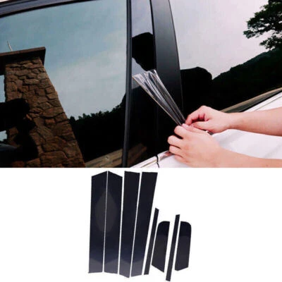 For Mazda 3 2006-12 Car Pillar Posts Door Piano Black Trim Decal Cover Kit 8x Foto 1 de 4