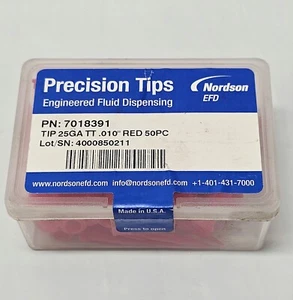 Nordson EFD Precision Tip 7018391 Tapered Dispensing TIP 25GA TT .010" RED 50PC - Picture 1 of 1