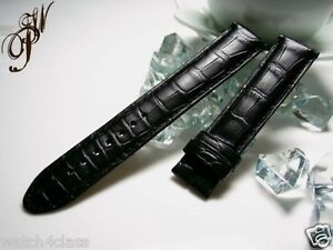 Genuine ALLIGATOR skin Black 19mm x 17mm band strap bracelet FITS Montblanc 1:1