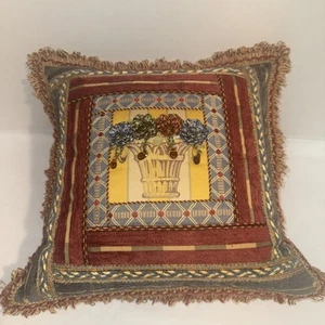 SWEET DREAMS Neiman Marcus Tapestry Decorative Pillow Flowers Gemstones - Picture 1 of 8