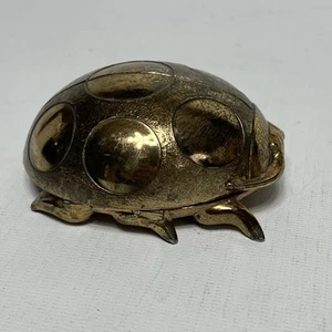 Vintage Brass and Enamel Japanese Ladybug Trinket Pill Jewelry Box RARE - Picture 1 of 9