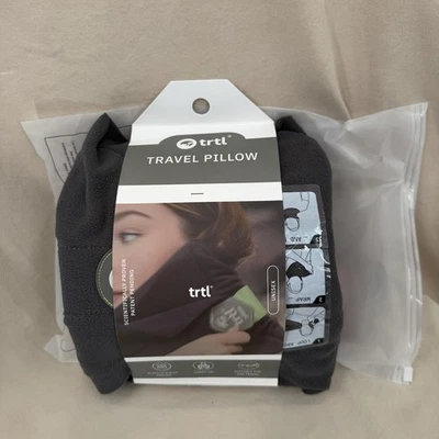 Trtl Neck Support Travel Pillow Grey Fleece Soft Comfort Machine Washable - Image 1 of 4