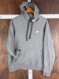 Nike Sportswear Hoodie Club Fleece Long Sleeve Gray 804346-071 Gray Mens Large - Picture 1 of 8
