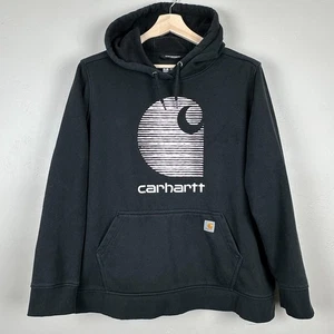 Carhartt Hoodie Women Black 2X Rain Defender Relaxed Fit Midweight Logo Pocket - Picture 1 of 11