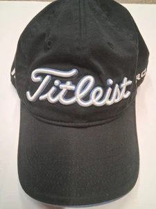 Titleist Pro V1 Foot Joy FJ Hat Cap Strap Back Black-Blue Embroidered Logo Golf - Picture 1 of 8
