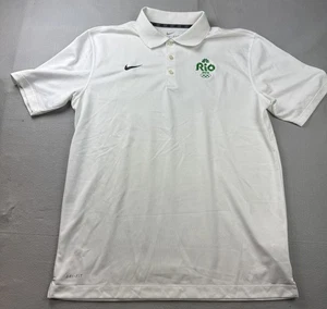 Rio 2016 Olympics Shirt Mens Large White Olympic Games Polo Dri Fit Nike Brazil - Picture 1 of 9