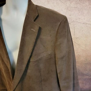 Stafford Corduroy Blazer 48R Brown Elbow Patches Sport Jacket Coat mens T06 - Picture 1 of 11