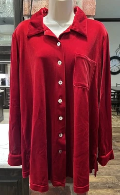 Blusa túnica maternidad talla M terciopelo rojo VACACIONES Top botón delantero Foto 1 de 4