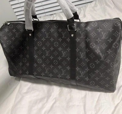 Louis Vuitton Keepall Bandouliere Duffle 55 Black Canvas - Image 1 of 4