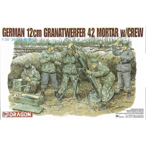 DRAGON D6090 GERMAN 12 cm GRANATWERFER42 MORTAR W/CREW KIT 1:35 Modellino - Immagine 1 di 1
