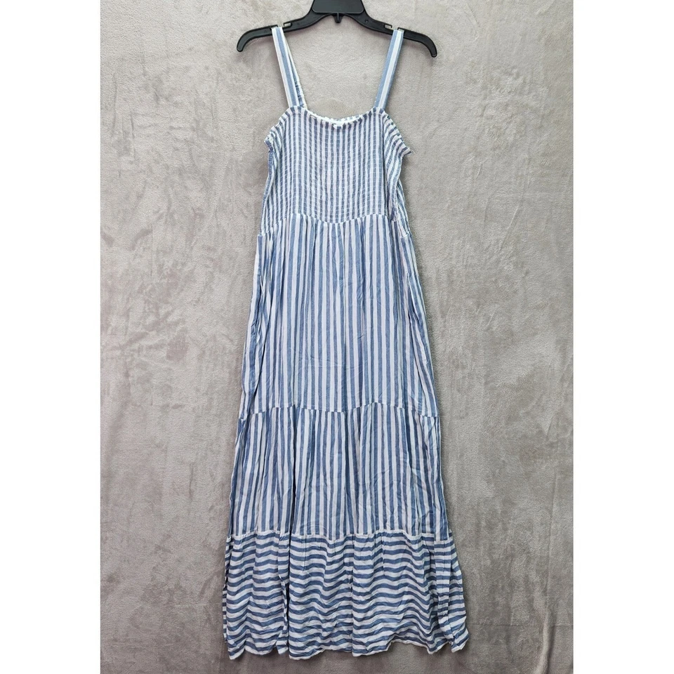 Raviya XL Tiered Striped Dress Cover Up Swimwear Blue