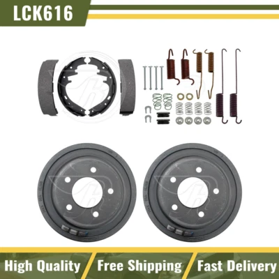 Tambores de freno traseros y zapatas de freno kit de resorte de hardware para Ford F-150 2000 2001 Foto 1 de 4