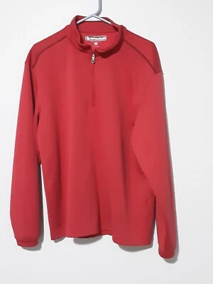 Pullover rojo de golf para hombre talla mediana Guijarro Beach Performance 1/4 cremallera Foto 1 de 3