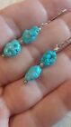 Vtg Native American Turquoise nugget bead drop earrings Valentines, Mothers day