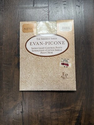 Pantimedias Evan Picone transparentes vintage sin existencias vainilla medianas Foto 1 de 4