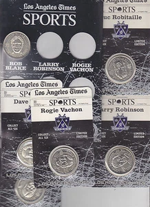 1998-99 TIMES LOS ANGELES KINGS COIN CARD SET OF 6 DIONNE ROBITAILLE VACHON SGA - Picture 1 of 1