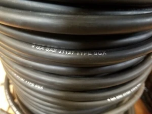 4 AWG SGX BLACK AUTOMOTIVE 125c HIGH TEMP MADE IN USA -25 FT BATTERY CABLE - Picture 1 of 1
