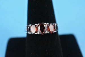 5-Stone Sterling Silver Garnet Ring by AVON - Size 10 - NEW - NO Box - Picture 1 of 3