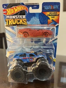 Hot Wheels Monster Trucks 2023 1:64 “RACE ACE” & Crushable Car, NEW! - Picture 1 of 2