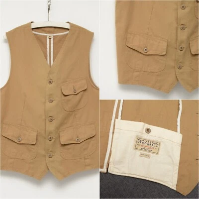 Mens Manifattura Ceccarelli Cotton Linen Vest Gilet Jacket Size 42 Made in ITALY - Image 1 of 4